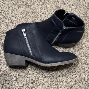 Maurices Black Ankle Booties with Silver Accents